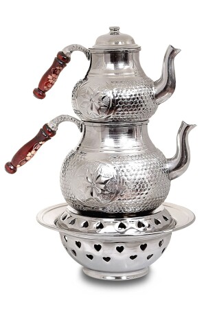 Handmade Star Honeycomb Staple Copper Teapot Set with Stove dop6965008igo - Binbir Trend