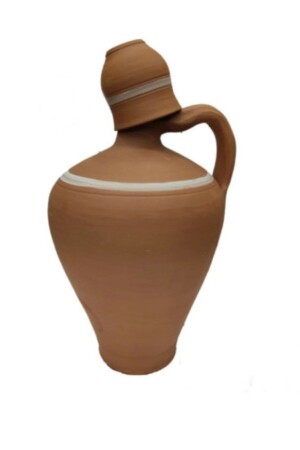Handmade Sweating Medium Size Water Jug 2.5 Liters + Handmade Clay Water Glass Gift dgrq147 - DOĞRU