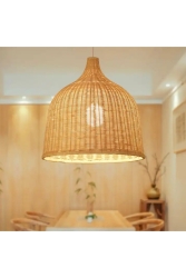 Handmade Tasarım Bamboo Avize Hasır Avize 1.sınıf Kalitem 32 Cm Çap Naturel Ferahlık Katar burenze7104 - burenze