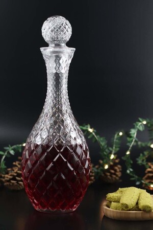 Handmade Transparent Isis Carafe Jug with Glass Lid 14x36 Cm suiss001 - Genel Markalar