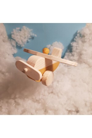 Handmade Wooden Toy Airplane - Educational - Creative - Vintage And Natural And Safe Wooden Baby Toy - Websunday