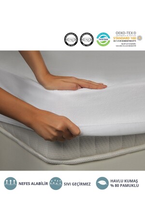 Handtuch-Spannbettlaken, wasser- und flüssigkeitsbeständiger Matratzenschoner, Matratzenschoner, weiß, Carlez Handtuch-Spannbettmatratze, Matratze - CARETEX