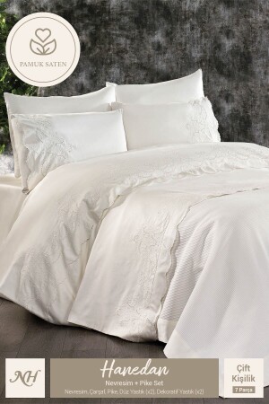 Hanedan İşlemeli Nevresim Takımı - Pike 7 Parça Set NPT-NPS-R-198 - Nazik Home