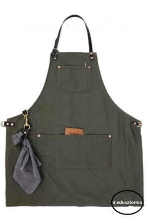Hängende Küchenschürze, Meisterkoch, Café, Chef, Kellner, Koch, Friseur, Kunst, Tattoo, Barista, Schürze – Khaki 334929029 - medusaforma
