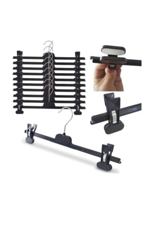 Hanger, Latched Trouser Skirt Hanger (20 PCS) EM38 - Genel Markalar