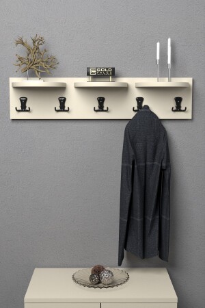 Hanger Wall Clothes Hanger Coat Rack 80 Cm Cream ASK1000 - ilkal