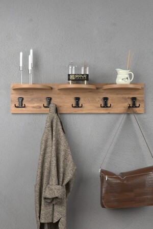 Hanger Wall Clothes Rack Coat Rack 80 Cm Walnut ASK1000 - ilkal