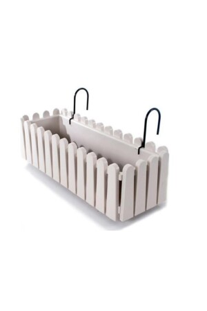 - Hanging Balcony Flower Pot Off-White 9 Liter with Hanging Apparatus - Serinova