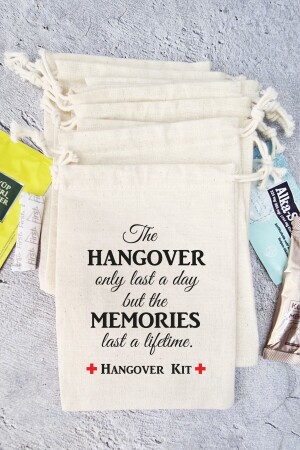 Hangover Kit Pouch Printed Pouch Wedding Bachelorette Birthday Gift Pouch 11x15 Cm 5 Pcs - Atölye Mi