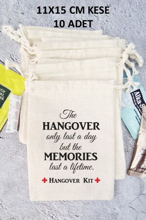 Hangover Kit Pouch Printed Pouch Wedding Bachelorette Party Birthday Gift Pouch 11x15 Cm 10 Pcs - Atölye Mi