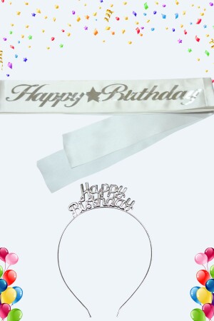 Happy Birthday Metal Crown And Sash Set Birthday Set Birthday Party - Dekozoni