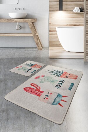 HAPPY CACTUS DJT SET OF 2 Bathroom Rug, Mat 8682125929019 - Chilai Home
