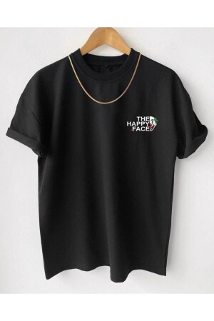 Happy Face Baskılı Oversize Tshirt-Bol Kesim - Astrophe