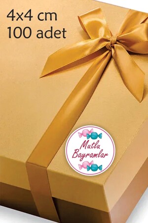 Happy Holidays Eid Sticker Candy Label Ramadan 4 Cm - 100 Pieces - Msticker