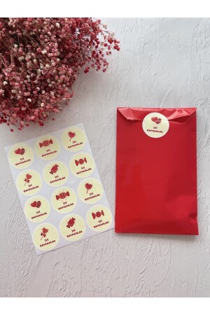 Happy Holidays Themed 6-Piece Mixed Opaque Sticker Set - 4 Cm. - (1 SET / 6 STICKERS) - Eylülün Etiket Fabrikası