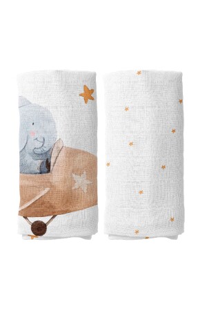 Happy Tony Pamuk Müslin Örtü Seti (90x90 Cm 2'li) BABYMUSLIN1030 - Casadora Baby