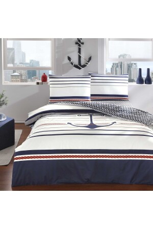 Harbor Ranforce Double Duvet Cover Set Navy Blue 000001000045526001 - Taç