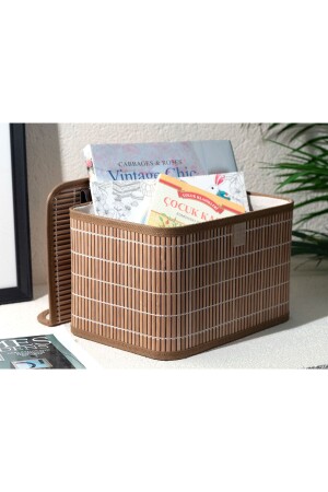 Hardwood Bamboo Storage Box 28x20x18 Cm Brown - English Home