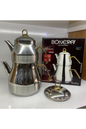 Harem Jumbo Size Steel Teapot Gold - Bonera