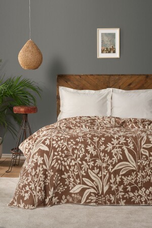 Harmony Brown Double Sided Double Cotton Blanket 200. 21. 01. 0306 - Karaca Home