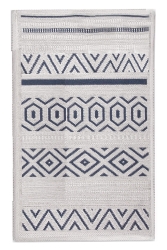 Hat Doğal Pamuklu Banyo Paspası 50x80 Cm - Lacivert Hat-01 - Bluenity