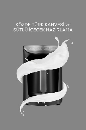 Hatır Köz Turkish Coffee Machine with Milk Anthracite - Karaca