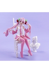 Hatsune miku kawaiii Sakura kız sandalyede oturan figür Modeli 15 cm 4512485145miku - oyuncakçısavaş &europe shop