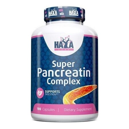 Haya Labs Super Pancreatin Enzymes (Pancreatin digestive enzymes) 100 caps. - Haya Labs
