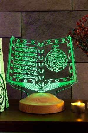 Hayırlı Ramazanlar Hediyesi Kuranı Kerim- Dini Hediye Gece Lambası- Işıklı Ramazan Süsü Led Lamba - Sevgilambasi