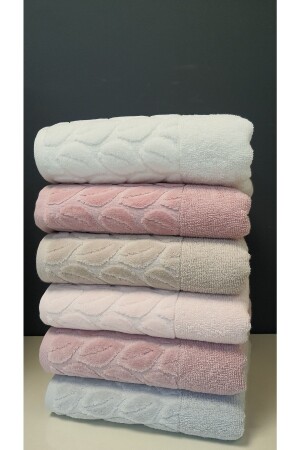 Hazal Hand Towel Set 6 Pieces 50x90cm 100% Cotton hazal hand towel set - Nurpak
