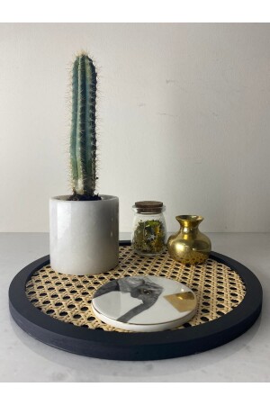 Hazeran Round Tray, Hazeran Presentation Holder, Rattan Tray WMHRTTN002 - WOODMAR HOME