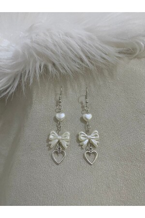 Heart Coquette Bow Fairycore Earrings - Bohemian Takı Tasarim