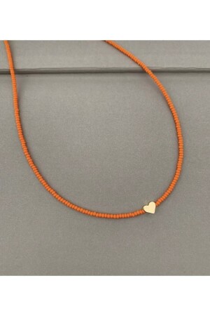 Heart Orange Bead Necklace - Misto Aksesuar