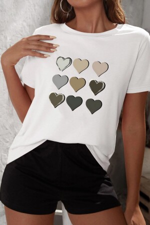 Heart Print Shorts Set - Uyguntarz