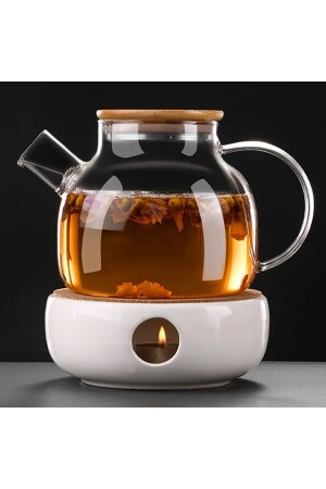 Heat Resistant 900 ml Glass Teapot with Strainer Herbal Teas - Borosilicate -jug - Vivien Home