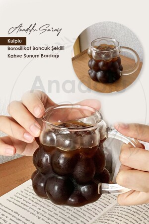 Heat Resistant Borosilicate Bead Shaped Cup with Handle | . Bead. Glass - Anadolu Saray Çarşısı