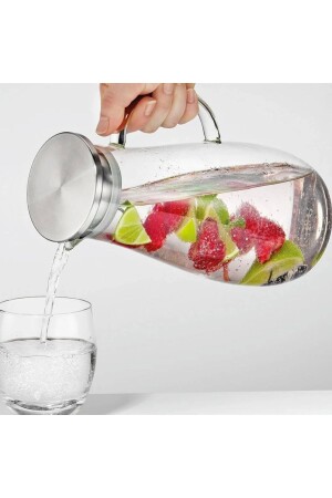 Heat Resistant Borosilicate Filtered Jug Carafe Detox Jug Fruit Tea Brewing 2 Lt P454S2790 - Yenigeldi
