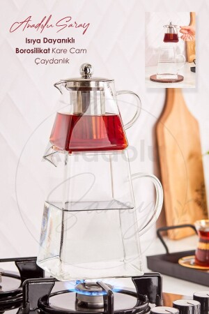 Heat Resistant Borosilicate Glass Square Teapot | . Kettle - Anadolu Saray Çarşısı