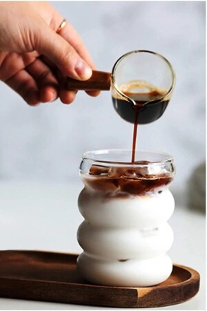 Heat Resistant Borosilicate Glass Strip Shaped Cup Coffee And Presentation Cup - 1 Piece - Seram Collection