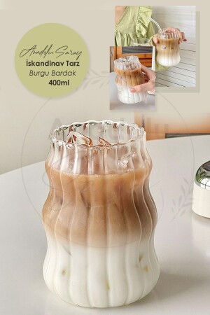 Heat Resistant Borosilicate Scandinavian Style Twist Style Cup 400ml Coffee And Presentation Cup - Anadolu Saray Çarşısı