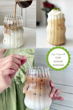 Heat Resistant Design Glass Presentation Cup 600 ML Coffee Cold Drink Cup - Hayveys
