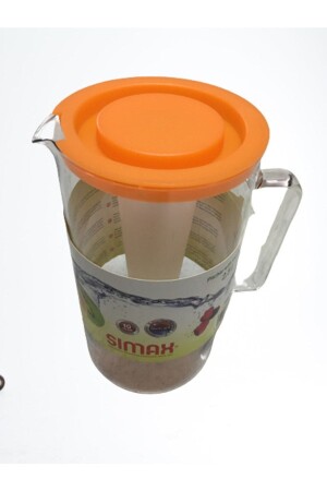 Heat Resistant Glass Jug with Icebox Black 2. 5lt Orange Lid passale ice jug with orange lid - Simax