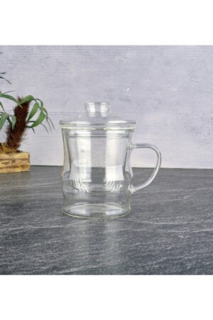 Heat Resistant Mug with Glass Lid and Brew Strainer 350 ml THN87337 - Tohana