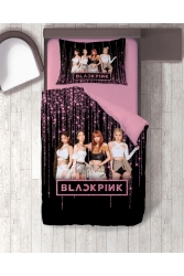Hediye Nevresim Black Pink Baskılı Tek Kişilik Nevresim Takımı Çarşafsız pink20112 - hediyechy
