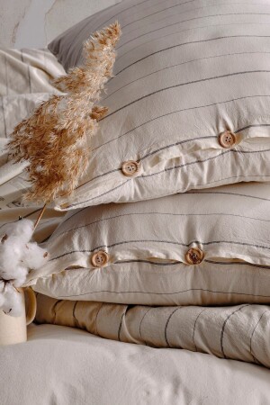 Helen 100% Cotton Yarn Dyed Washed King Size Duvet Cover Set 240*220 HLNKT - Macas Home