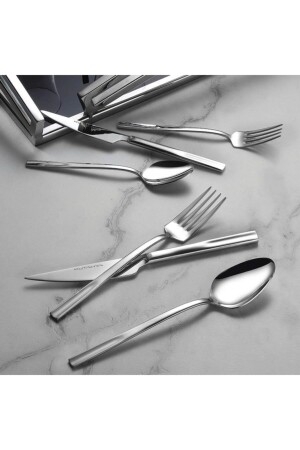 Helen 84 Piece Cutlery Set for 12 Persons-plain UYSL0002753 - Kütahya Porselen