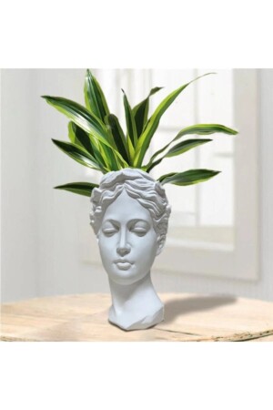 Helen Skulptur Büste Blumentopf groß weiß 25 cm - Elvanhobi