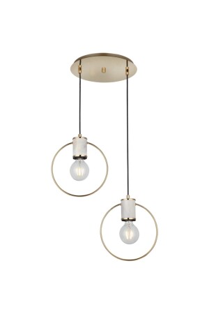 Hella 2-Piece Gold Chandelier 2xe27 1546-8-02 - LUCEA