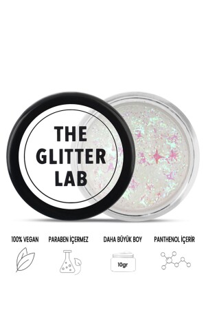 Heller glitzernder weißer Raum mit Gelform - The Glitter Lab
