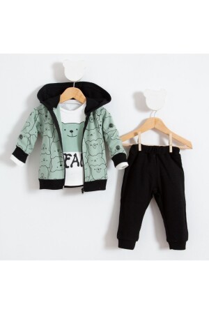 Hello Bears Patterned 3-Piece Baby Set - Bubito